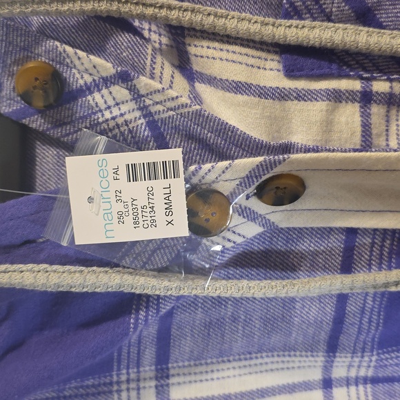 NWT Maurices Hooded Lightweight Flannel Shirt - Picture 4 of 8
